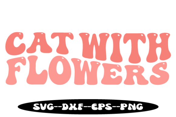 Reviewing Cat with Flowers Retro Wavy Svg